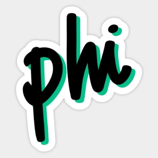 Greek Alphabet: phi (black-green) Sticker